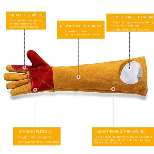 (Gul), 60cm Anti-Bite Arbetshandskar, Högpresterande Anti-Graffio Leat