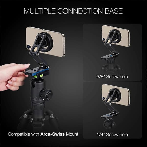 Sammenfoldelig magnetisk stativ Telefonholder Selfie Stick Smartphone Bordholder til Telefonfotografering Stativ