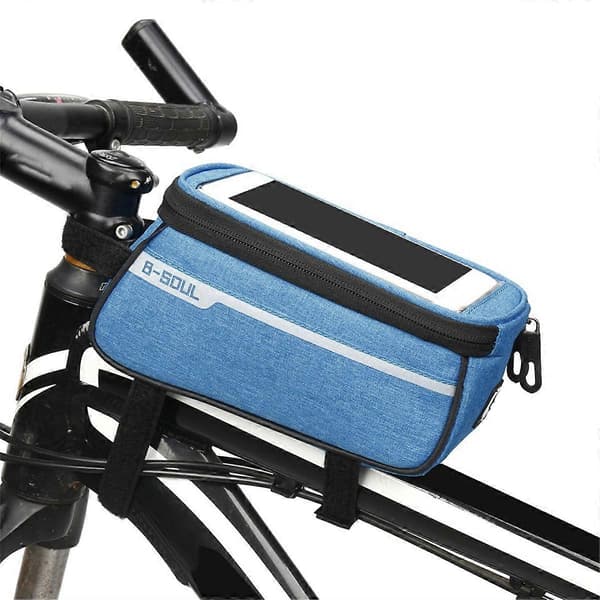 Cykeltelefonholder Taske Cykeltelefon Forrammetaske Mountain Road Cykeltilbehør til telefon under 6 tommer Blå