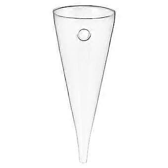 Cirkulär Kon Glas Väggvas Hängande Flaska för Växt Blomdekor Klar