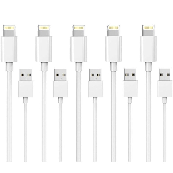 5-Pack 1M Lightning laddare iPhone 14/13/12/11/ Xs/Max/X/8/7/6
