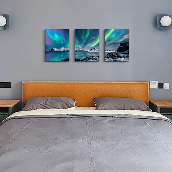 Bondehus Väggkonst Aurora Landskapsmålning på Canvas Vägg