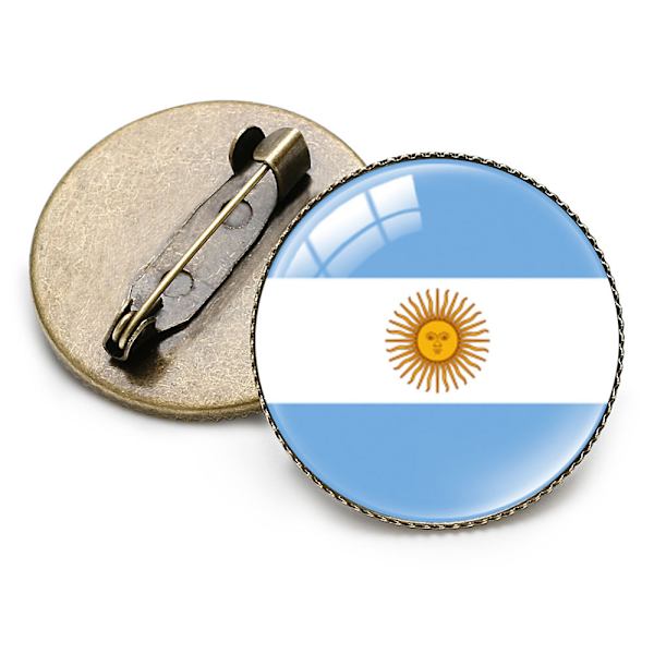 Metallbrosje med Argentinas flagg