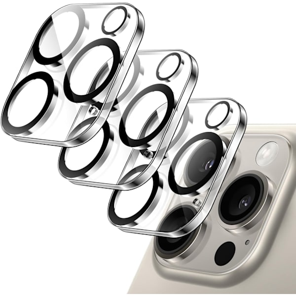 3-Pack iPhone 16 Pro Linsskydd I Härdat Glas