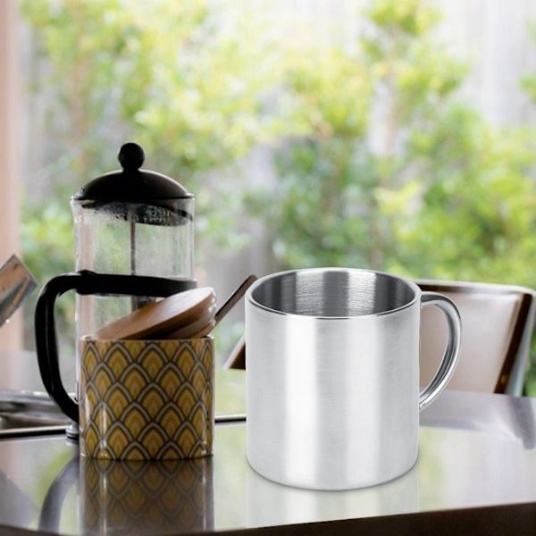 300 ml tyk dobbeltlags kaffekop/tekop i rustfrit stål