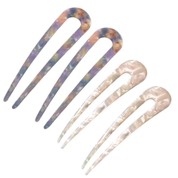 4 delar franska U-formade hårnålar, U-formade hårklämmor U Sticks