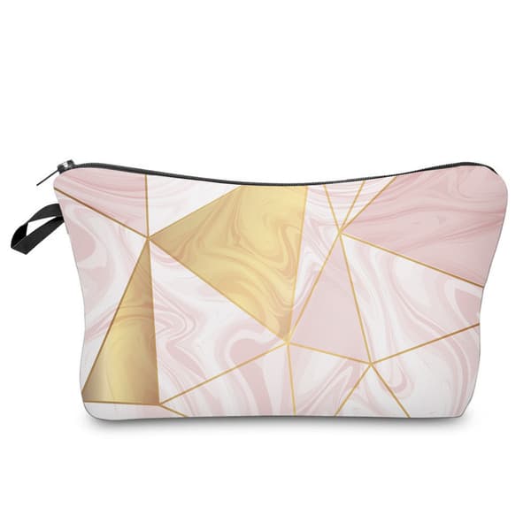 18*13.5*22cm, (pink geometrisk figur), 2 stk., Makeup Taske, Dame Makeup