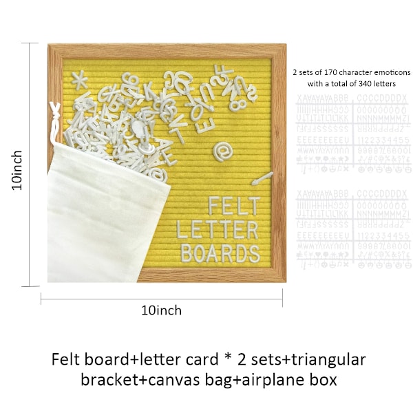 Anslagstavla med bokstäver, meddelandetavla för babyannonsering, milstolpetavla, skylttavla, kontorsdekorationstavla & Mer Yellow