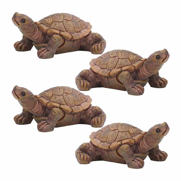 4-pack Mini Simulation Sköldpadds Prydnad Realistisk Sagoträdgård Suckulent Växtkruka Prydnad