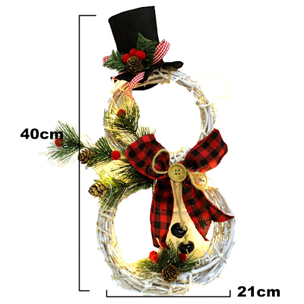 Lighted Christmas Wreath Decoration, Grapevine Wreath  for