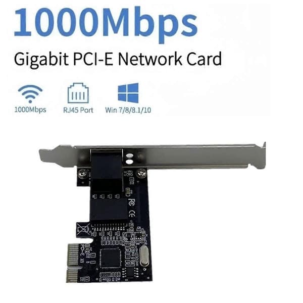 PCI-E nettverkskort 1000 Mbps Gigabit Ethernet PCI Express 10/100/1000M RJ45 LAN-adapterkonverter for stasjonær PC
