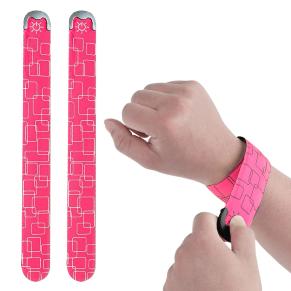 LED-armband för löpning (2-pack), USB uppladdningsbart reflekterande Pink