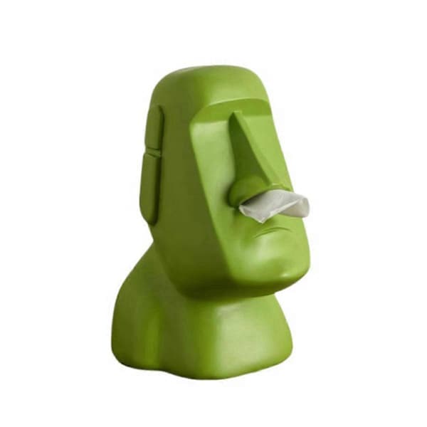 Påskeøen Stenstatue Papirhåndklædeboks Boligindretning Statue Retro Stueindretning Boligtilbehør D
