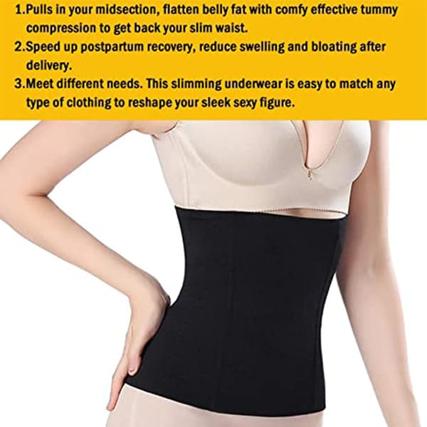 1 st Sömlös Postpartum Magband Trosa, Återhämtningsbälte efter Kejsarsnitt, Bantande Shapewear för Kvinnor black M/L