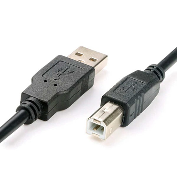 USB 2.0 Kabel Typ A Hane - Typ B Hane 1,5m Skrivarkabel Svart svart