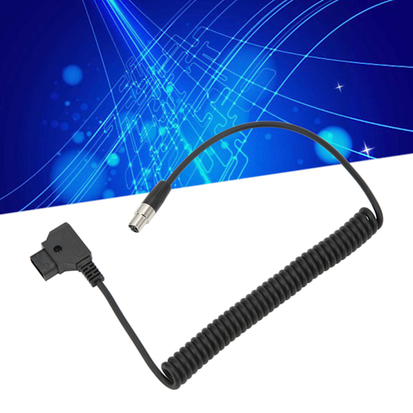 D-Tap till 4-pin XLR-kontakt strömkabel, supermjuk PVC infällbar spirallina för snygg anslutning, uppgraderade skarvar för stabil överföring