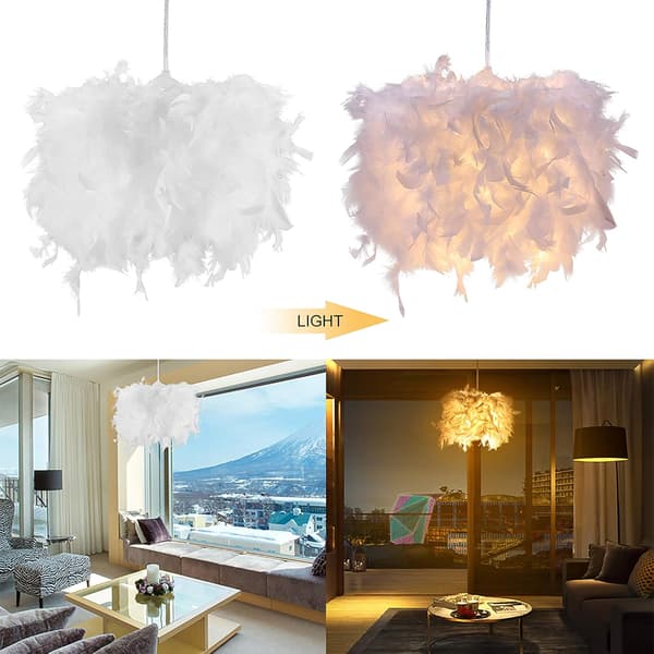 LED Pendellampe, Loftlampe Dekoration Fjer Pendellampe