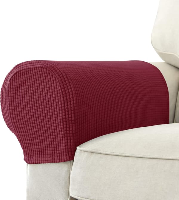 Set med 2 Jacquard Stretch Soffa Fåtölj Armstödsskydd Halkfria Möbelskydd Armstöd Överdrag för Soffa Vilstol