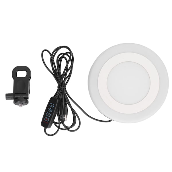 5,5-tums videokonferens LED-ringljus, 3 lägen, 10 nivåer, USB-driven skrivbordslampa med RBG-klämma för bärbar dator