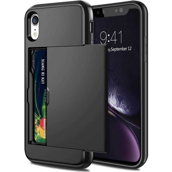 iPhone XR Stødsikkert Cover Kort Slot StreetWise Sort