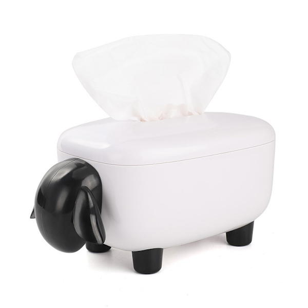 1 st Söt Får Tissue Box Förvaringslåda (Svart)