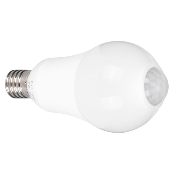 E17 Infraröd Induktion Mänsklig Sensor Glödlampa 5W LED-lampa för Korridor Balkong 100265V(Vitt ljus 5800K )