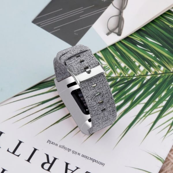 Fitbit Charge 3 armband canvas grå (L)