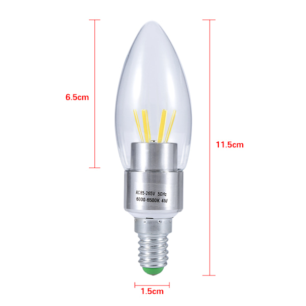 E14 4W 85-265V COB LED-glödtrådslampa Ljus Energisparande