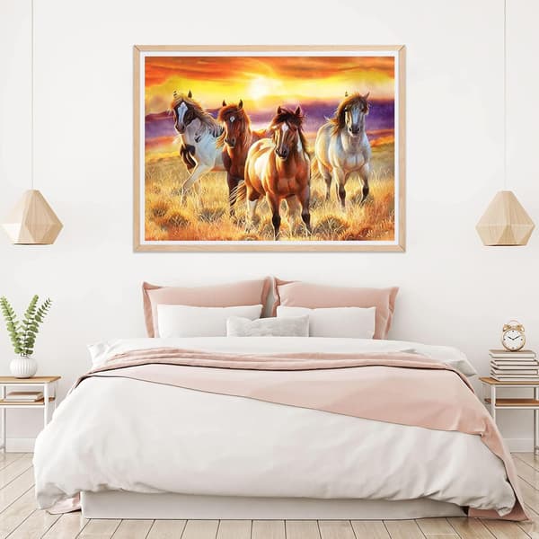 5D Diamantmaleri Sæt 30x40cm DIY Farverig Hest Diamant Kunst Sæt