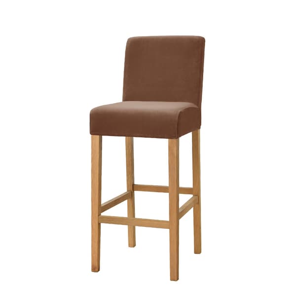 Mörkbrun-Set med 1 Jacquard Stretch Barstolöverdrag Bänkhöjd
