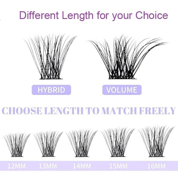 Individuella lösögonfransar - Set natural look volume lash - 40p Svart