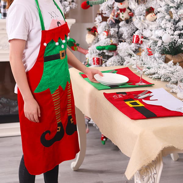 Sjove juleforklæder til bagning til kvinder og mænd, køkkenforklæder til madlavning, sødt Thanksgiving juleforklæde, gave til bagere style 3