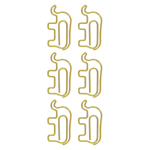 100 stk. formede papirclips forhindrer glidning Søde dekorative metal små papirclips til dokument notesbog gylden elefant