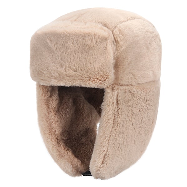 Kolgrå Fleece Ullblandning, varm haklappsmössa för män och kvinnor, CLT01 Dark Beige