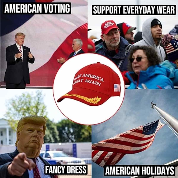 Basebollkeps Justerbar USA Flagga Basebollkeps Make America Great Again Broderad Keps