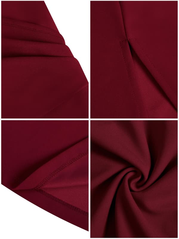 Maxiklänning för dam, festklänning, omlottklänning, sommarklänning, elegant aftonklänning Rot XL