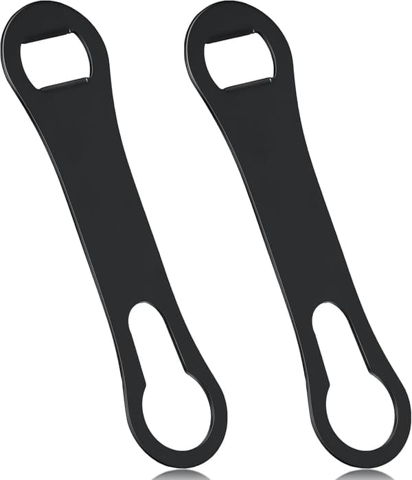 2-pack flasköppnare och hällpip platt kapsylöppnare i metall