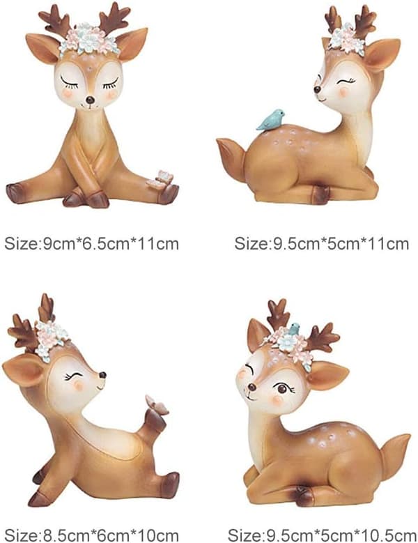 Liten Bambi Hjortedyr - Meditasjon, Dekorativ Pynt, 3D Bambi Kalv M