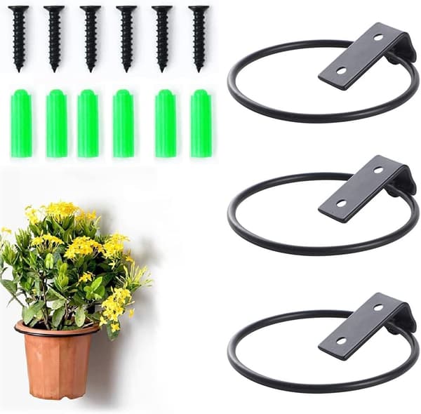 3-pak metalblomsterpotteringe, blomsterpotteringholder, foldbar P