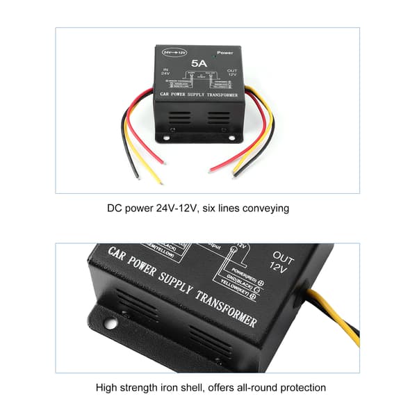 Buck Spændingsreducer til Lastbil DC 24V til DC 12V Strømkonverter Step Down Regulator med Fuld Beskyttelse Stabil Ydeevne Indbyggede Blæsere Høj Effekt