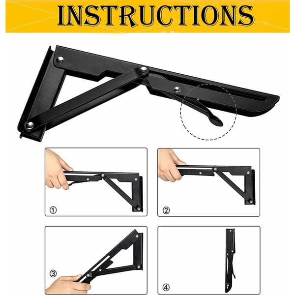 2-pack 250 mm, Fällbart Konsolfäste, Kraftigt Fällbart Metall S