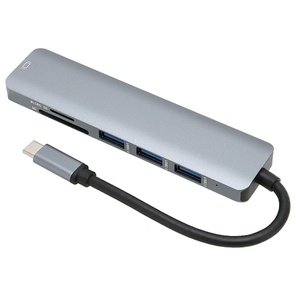 USB C HUB 6 i 1 4K Vid 30HZ 5Gbps Överföring Högupplöst Multimediagränssnitt Adapter för Hemmakontor