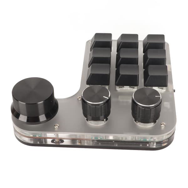 DIY Programmerbart Tastatur med RGB Lys 9 Taster 3 Knapper Kablet USB Trådløst Bluetooth Mekanisk Tastatur til Kontor Sort