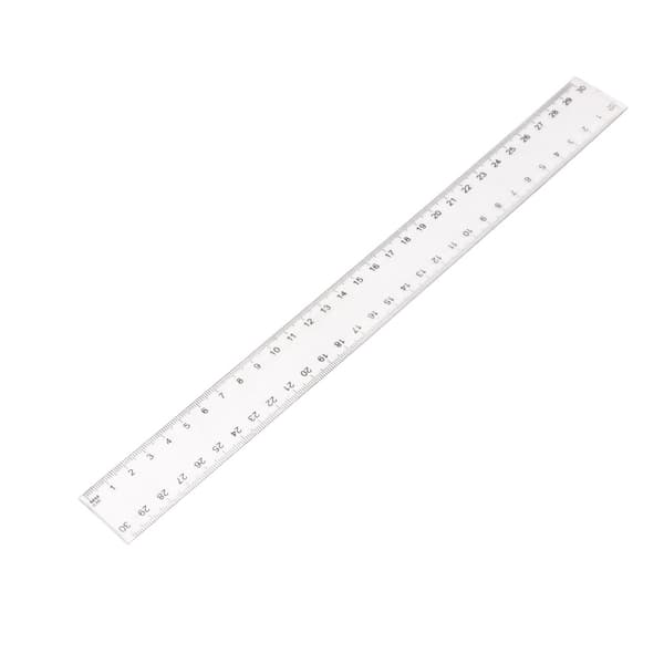 Plastlinjal, graderad, transparent 30cm
