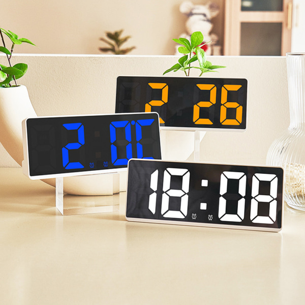 Digital väckarklocka för sovrum, med temperaturjustering