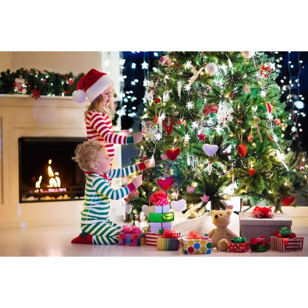 80 LED Christmas Snowflake String Lights Hanging Decorations -