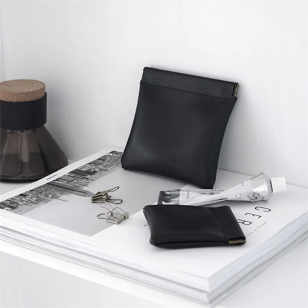 Självstängande design myntbörs, lätt och portabel, klämstängning, kompakt plånbok för vardagsförvaring, slitstarkt material, mångsidig organizer