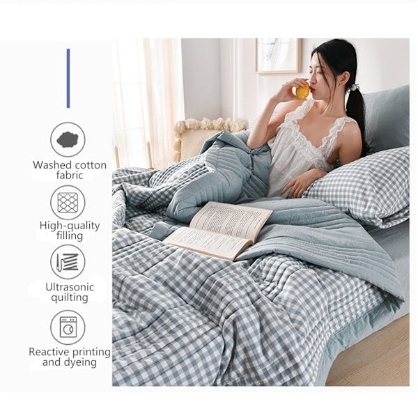 Täcken för Queen Size Säng Lätta Överkast, Mjuk Säng Sommartäcke Lätt Mikrofiber Överkast, Modernt Blomstermönstrat Överkast för Alla Säsonger 150x200