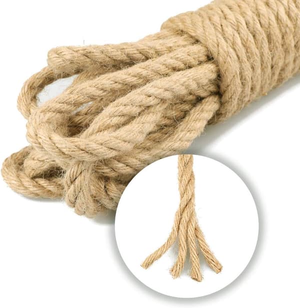 Håndarbejde Jute Snor Hamp Reb 10mm Tyk til Dekoration