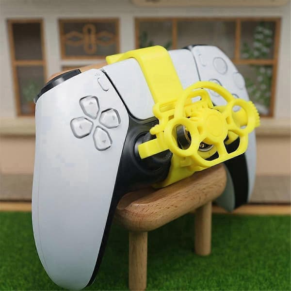 Mini rattkontroll för racingspel, gamepad-ratt för simuleringsspel (gul)